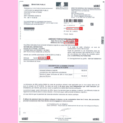 Contravention majorée